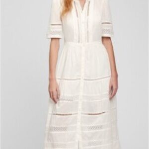 GAP White Lace Shirt Dress
